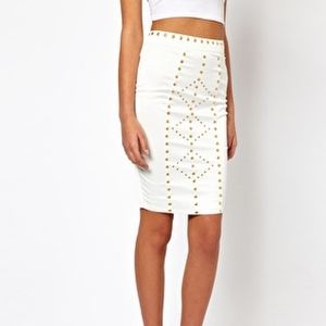 White Studded Skirt NWT UK 10 = US 6